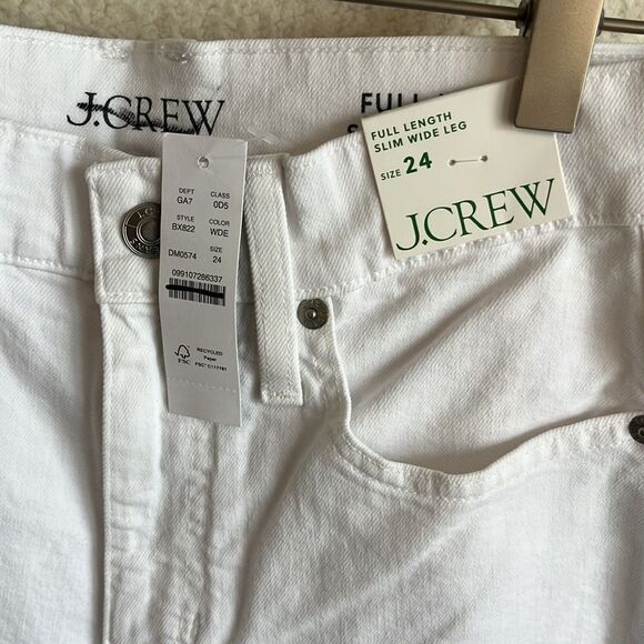 J Crew Full-length slim wide-leg jean in white Size 24‎ - Picture 6 of 11